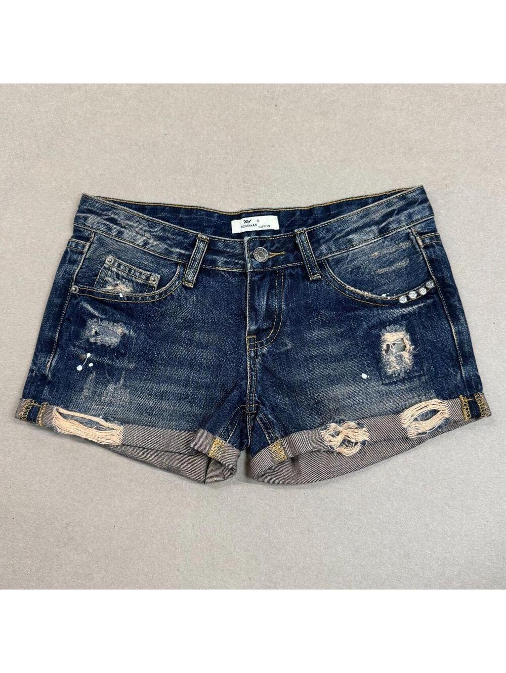 Vintage Y2K Low Rise Denim Micro Shorts Faded